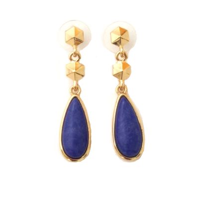 Blue and Gold Teardrop Earring