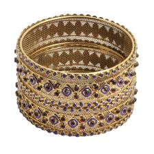 Gold And Crystal Bangles