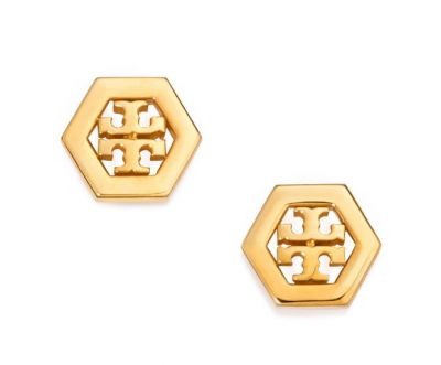 Tory Burch Hex Logo Stud Earrings