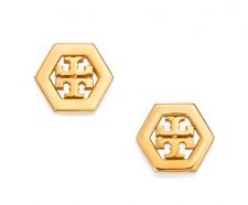 Tory Burch Hex Logo Stud Earrings